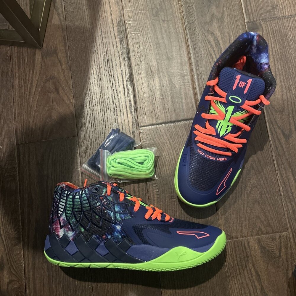 Puma MB1 Galaxy Basketball Shoes Men's Size 11 Blue/ Green 376677-07